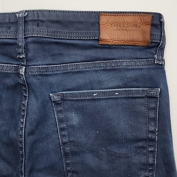 Jack And Jones Regular Fit Clark Jeans Intelligence Dark Blue Denim Size 30 - Picture 10 of 16